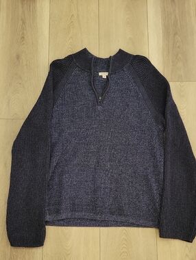 Calvin Klein Jeans Men's Navy Zip-Neck Knit Sweater